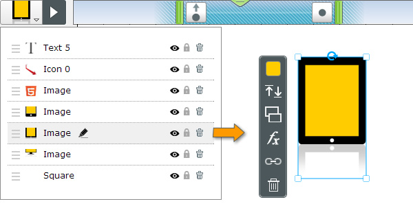 selecting object layers in visme